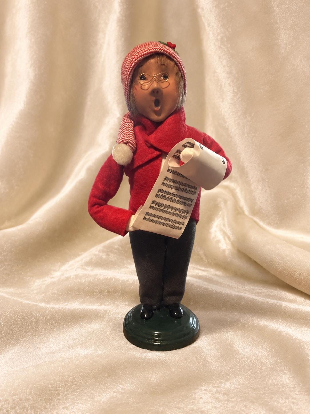 Byers Choice Caroler Traditional Boy Christmas Figurine with Sheet Music 10 Inch