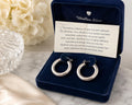 Vintage UltraFine Silver 1" Polished Hoop Earrings w/ Original Box