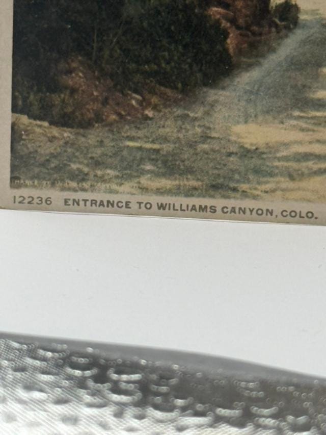 Vintage 1908 Entrance to Williams Canyon Colorado Postcard Detroit Publishing No. 12236