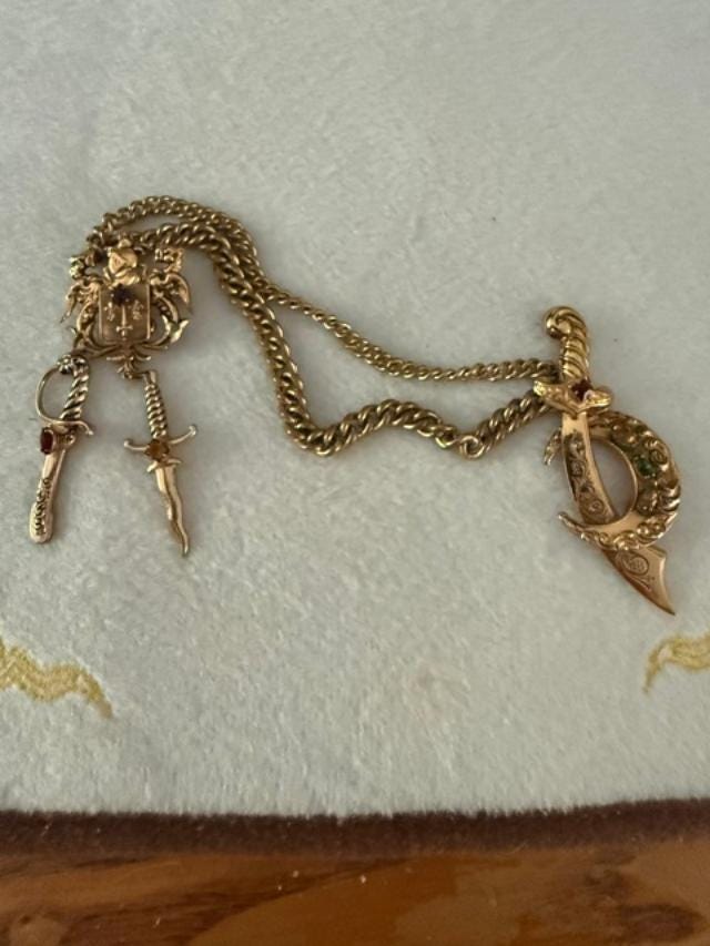 Vintage Heraldic Sword Sweater Guard Shawl Pin