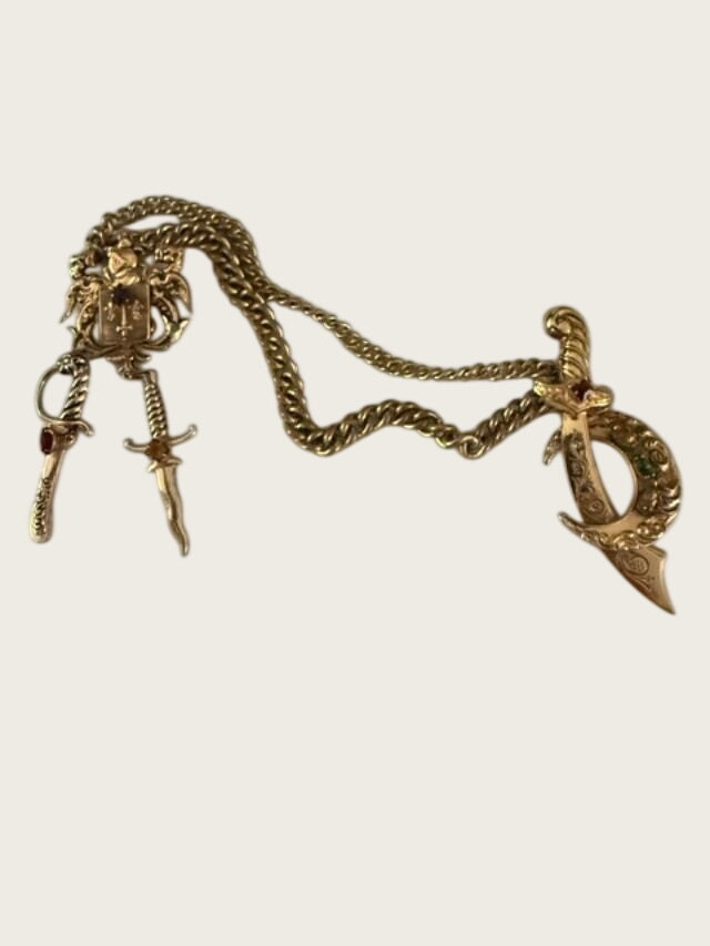 Vintage Heraldic Sword Sweater Guard Shawl Pin