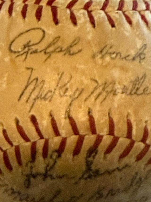 Vintage Multi-Signed Baseball | Unverified Autographs, Aged Leather, Sports Memorabilia