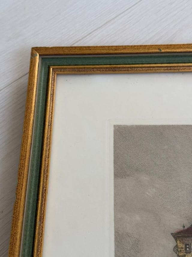 Vintage Pair Ernst Geissendorfer Rothenburg Original Etchings Framed German Art