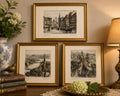 Set of 3 Paul Geissler Hand Colored Etchings Neuschwanstein Munich Zurich