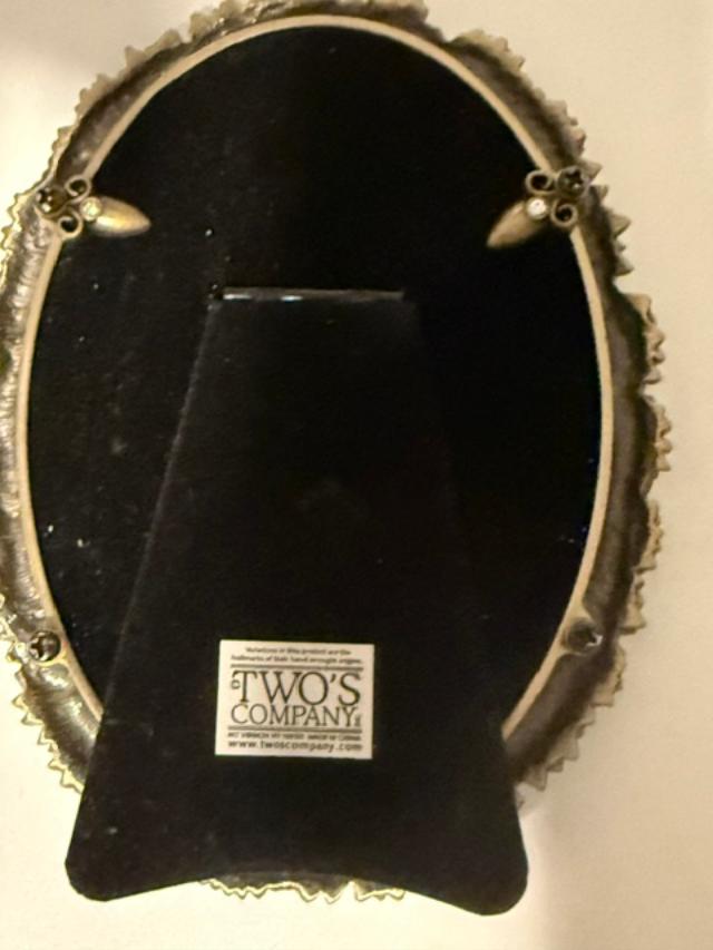 Vintage Twos Company Dahlia Austrian Crystal Floral Oval Photo Frame 3.5x5