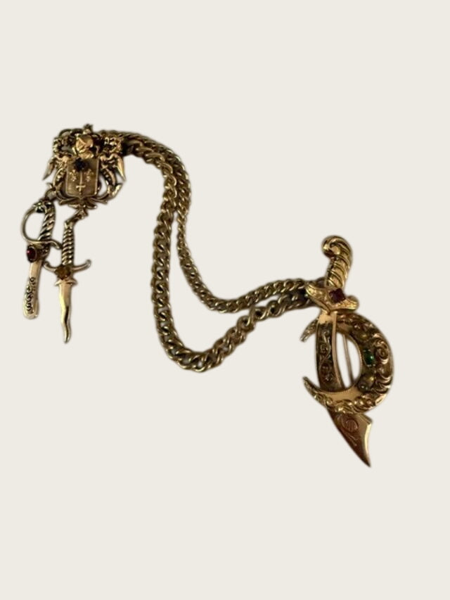 Vintage Heraldic Sword Sweater Guard Shawl Pin