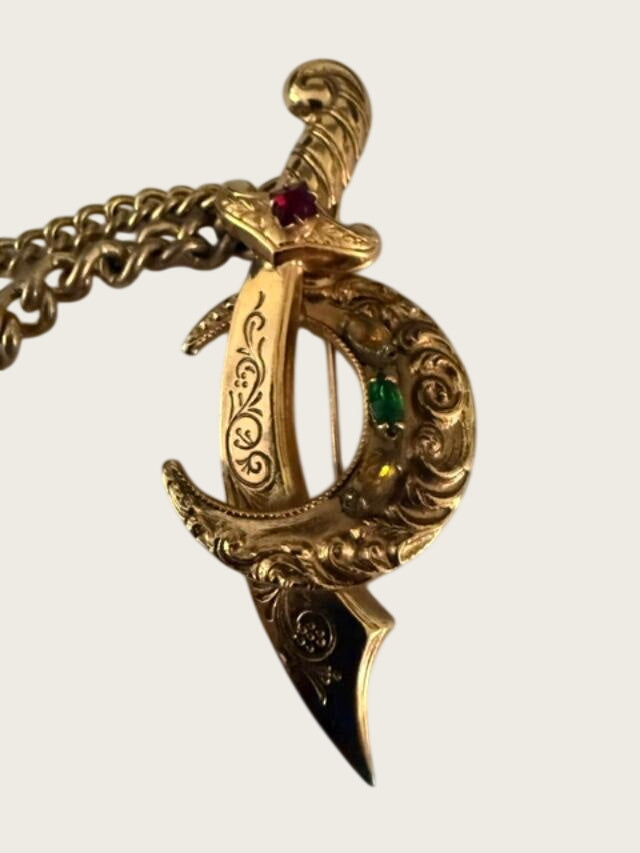 Vintage Heraldic Sword Sweater Guard Shawl Pin