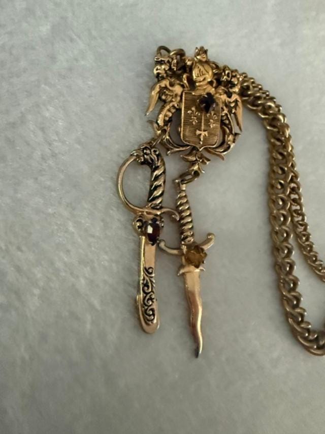 Vintage Heraldic Sword Sweater Guard Shawl Pin
