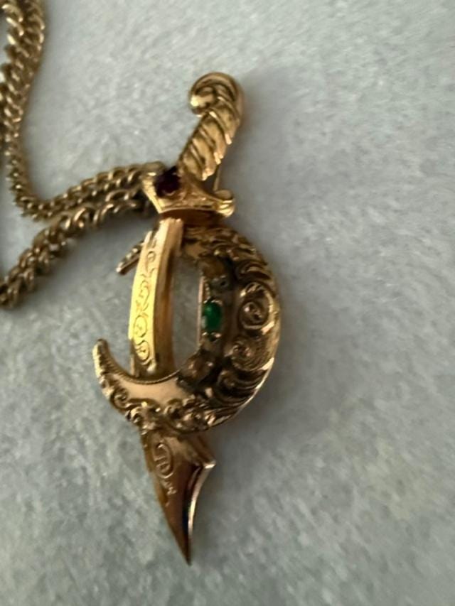 Vintage Heraldic Sword Sweater Guard Shawl Pin