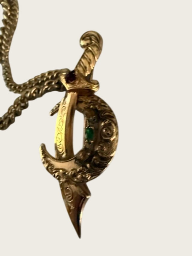 Vintage Heraldic Sword Sweater Guard Shawl Pin
