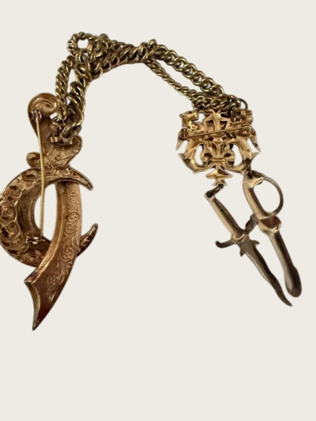 Vintage Heraldic Sword Sweater Guard Shawl Pin