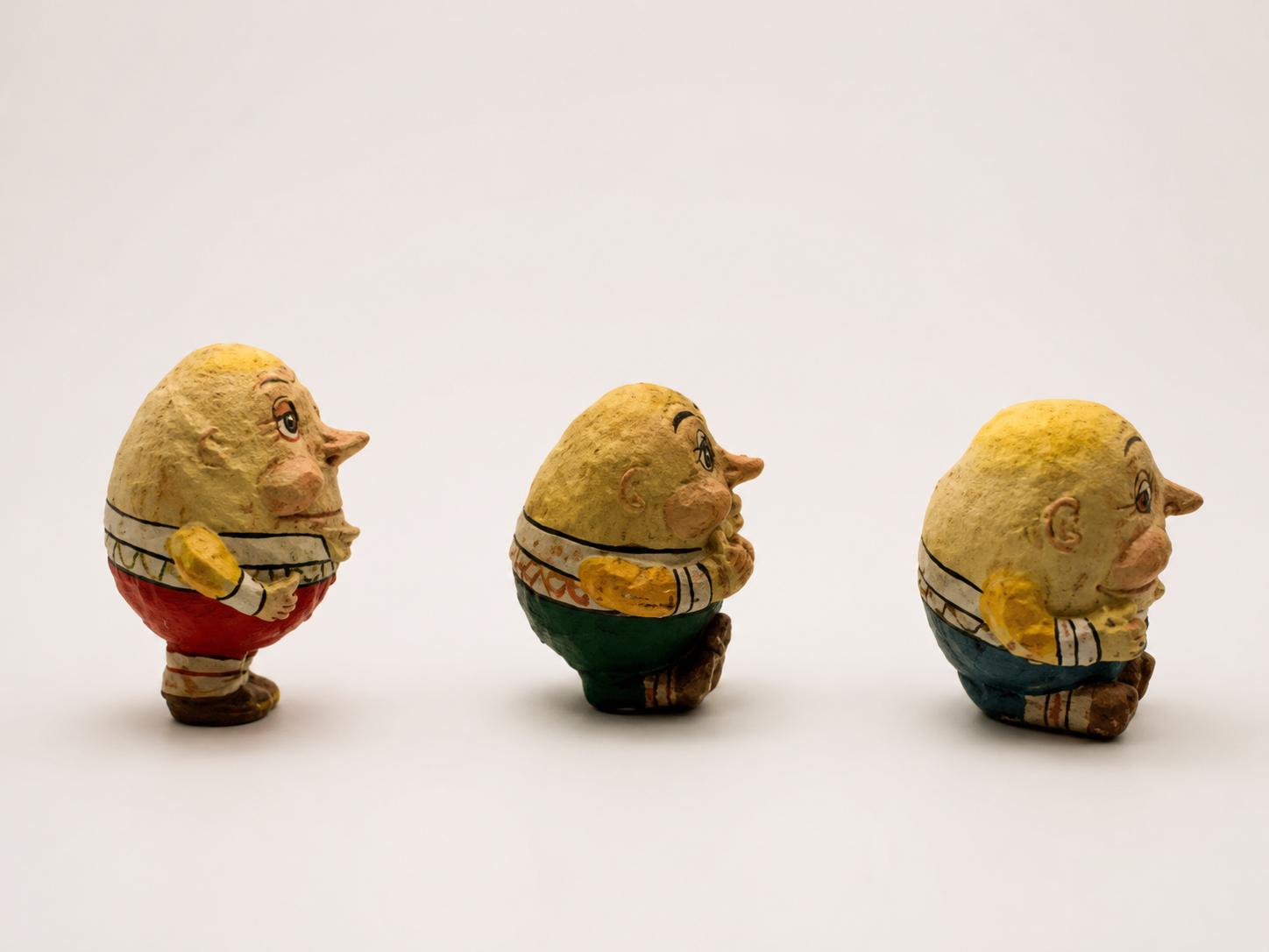Poliwoggs Humpty Dumpty Figurines Set of 3 Nursery Rhyme Folk Art Decor