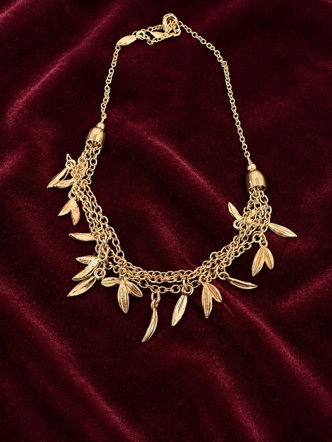 Vintage Givenchy GV9 GoldTone Leaf Necklace & Bracelet Set  1990s Designer Jewelry