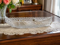 14-inch vintage pressed-glass boat-shaped serving dish.