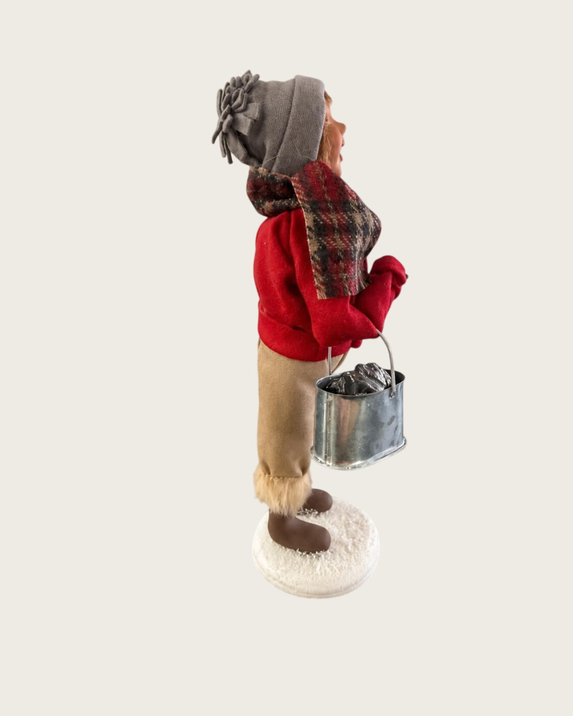 Byers Choice  Boy Caroler with Coal Bucket Christmas Figurine