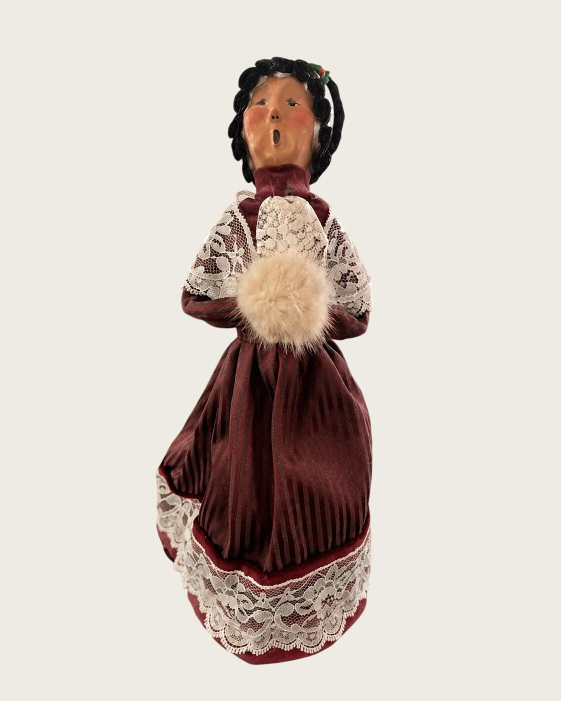 Vintage Byers Choice 2002 Limited Edition Woman Caroler Fur Muff 34/100