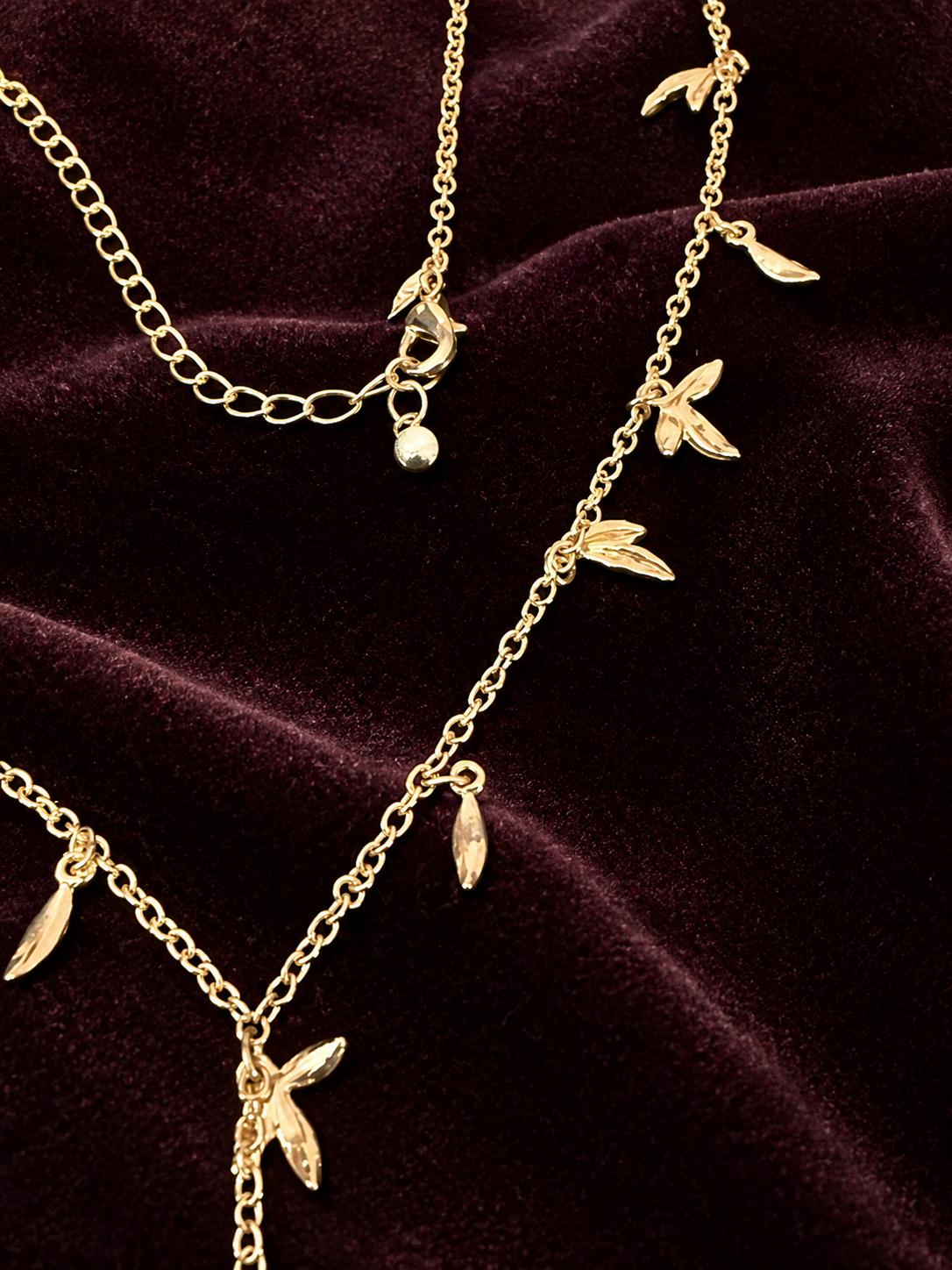 Vintage Givenchy GV9 GoldTone Leaf Necklace & Bracelet Set  1990s Designer Jewelry