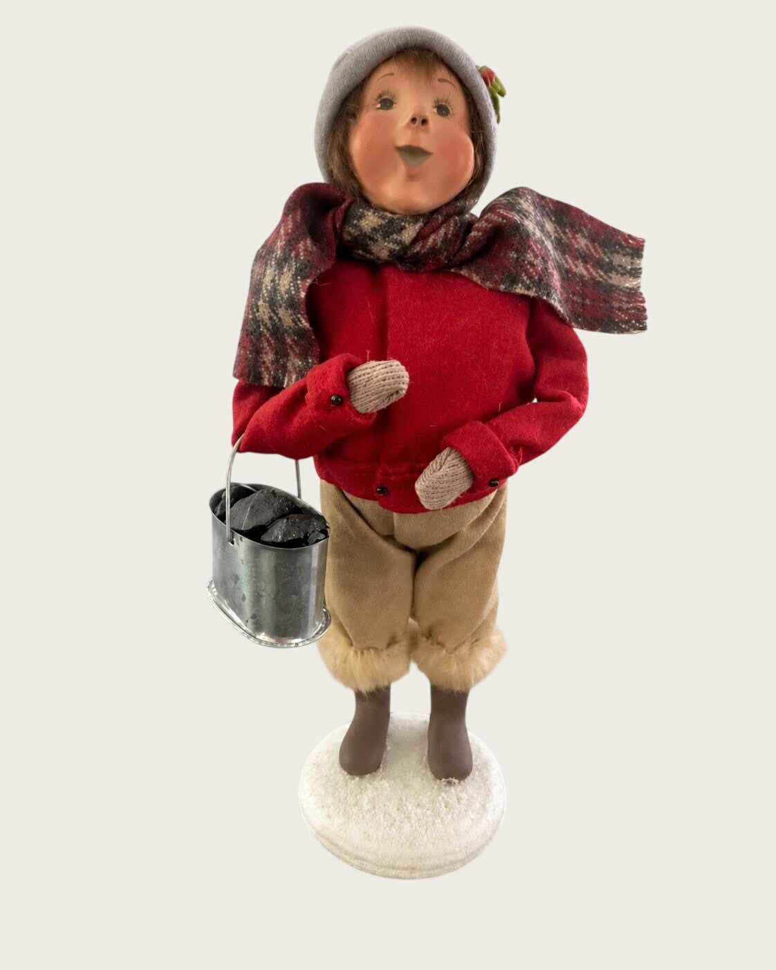 Byers Choice  Boy Caroler with Coal Bucket Christmas Figurine