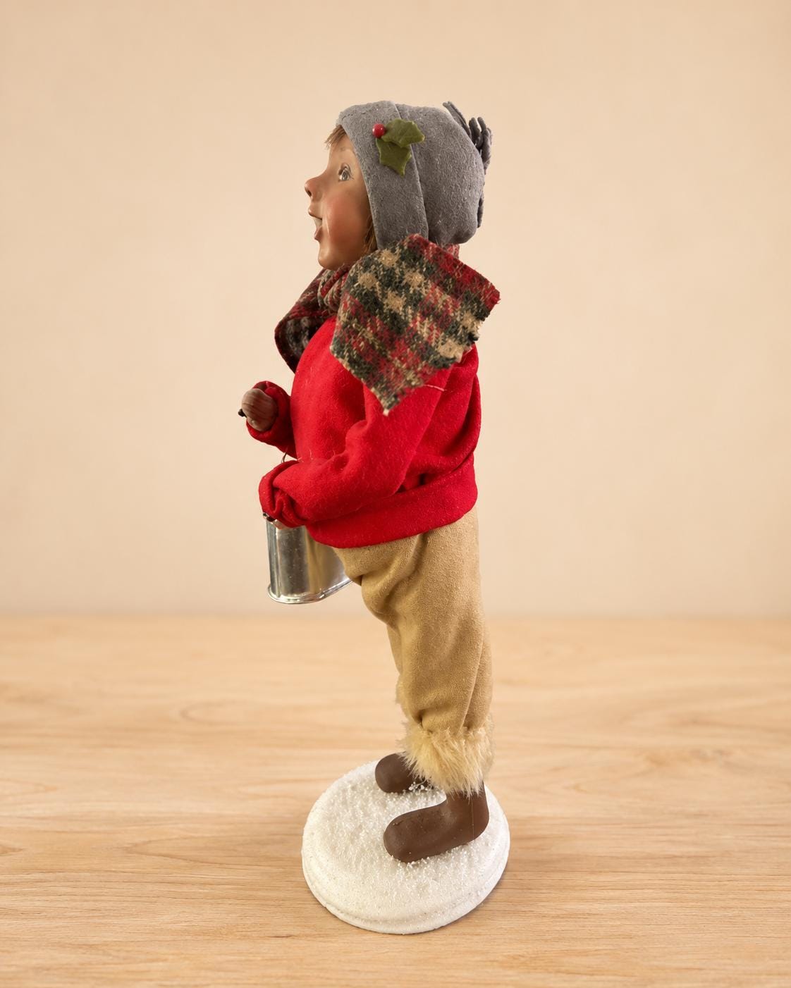 Byers Choice  Boy Caroler with Coal Bucket Christmas Figurine