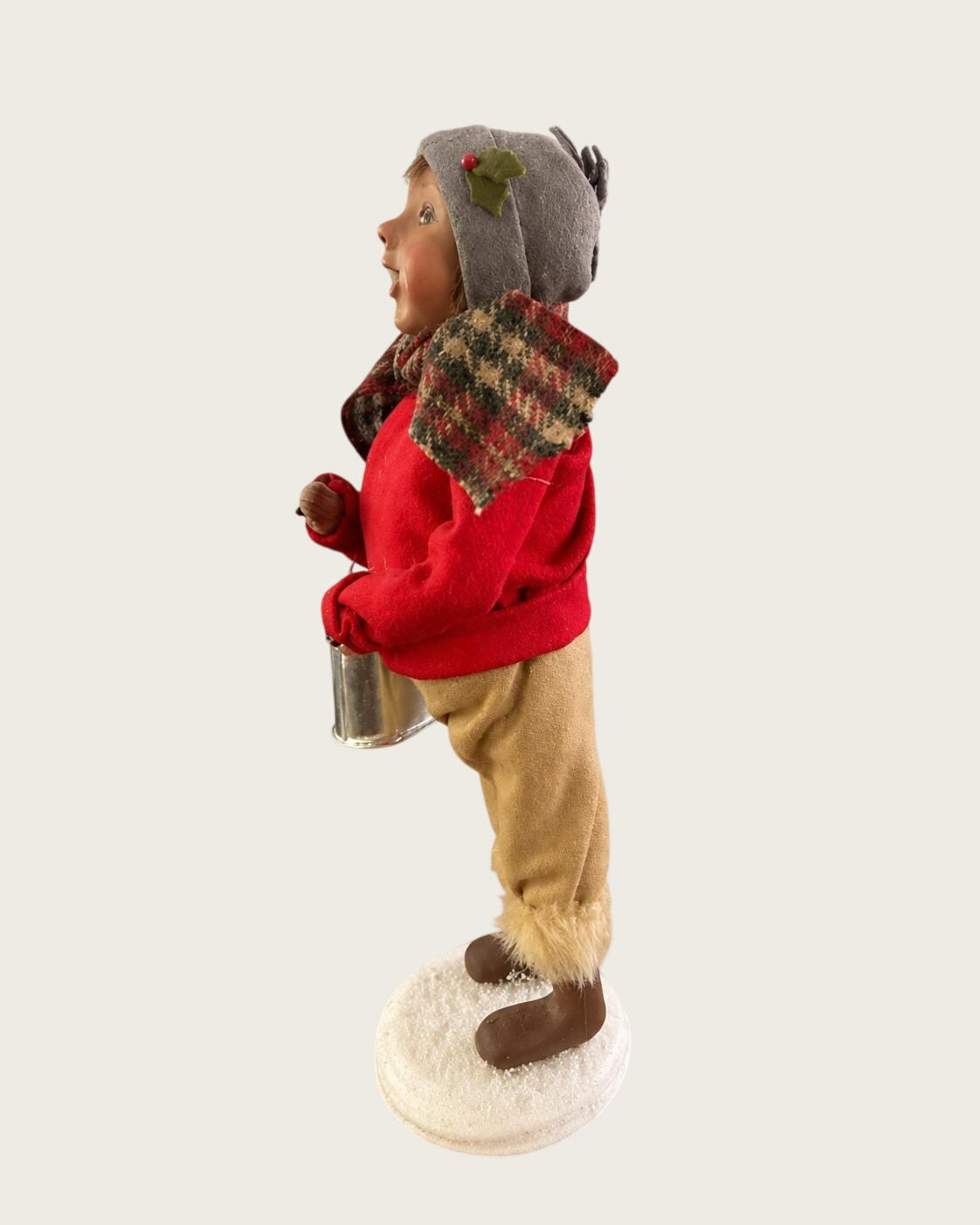 Byers Choice  Boy Caroler with Coal Bucket Christmas Figurine