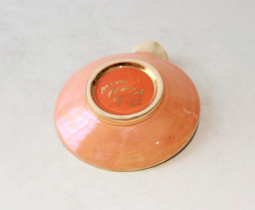 Rose Saucer in Lustred Stripe