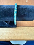 Blue Baguette Clear Rhinestone Glitter Bangle Bracelet Silver Tone