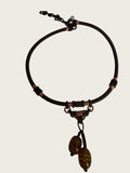 Unbranded Lampwork Glass Bead Dangle Cord Necklace Chinese Knot Boho Artisan