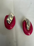 Vintage Red & Silver tone Earrings