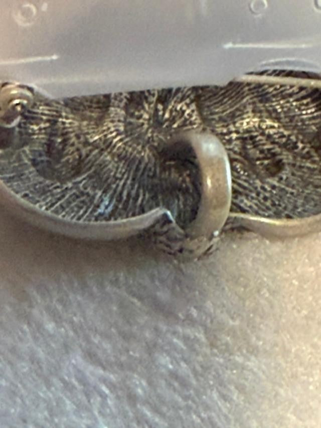 Cherub Hope Love Faith Dangle Drop Heart Brooch Pendant Vintage Silver Tone 3.5"