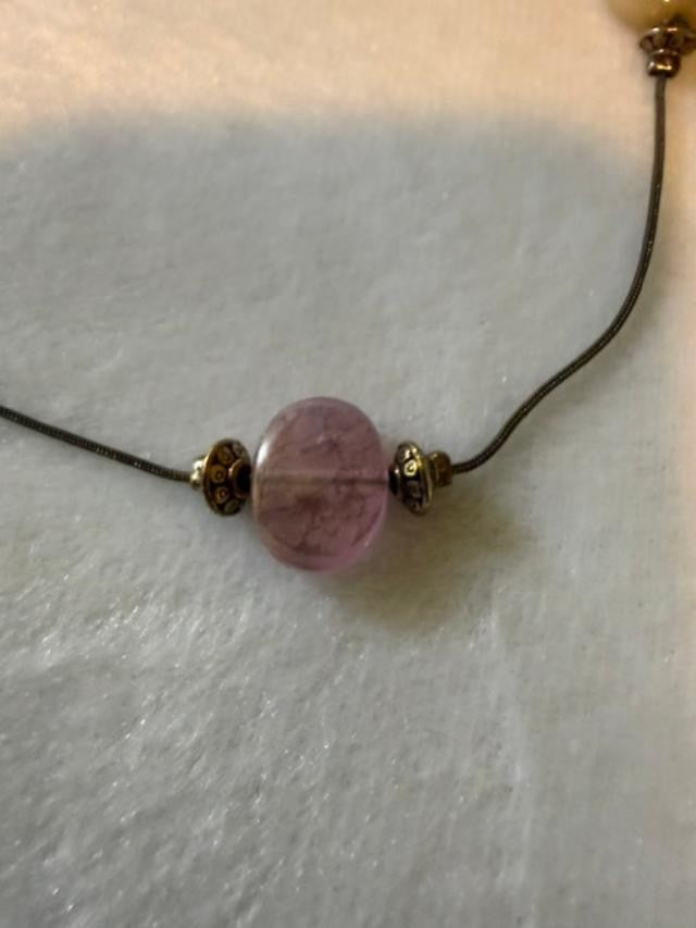 unmarked artisan-style multicolor glass bead necklace
