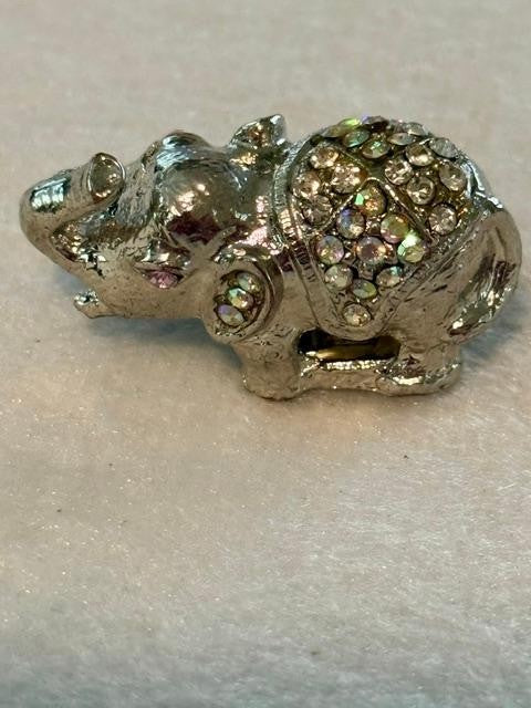 Women Rhinestone Good Luck Elephant Stretch Band Fashion Dressy Casual Ring