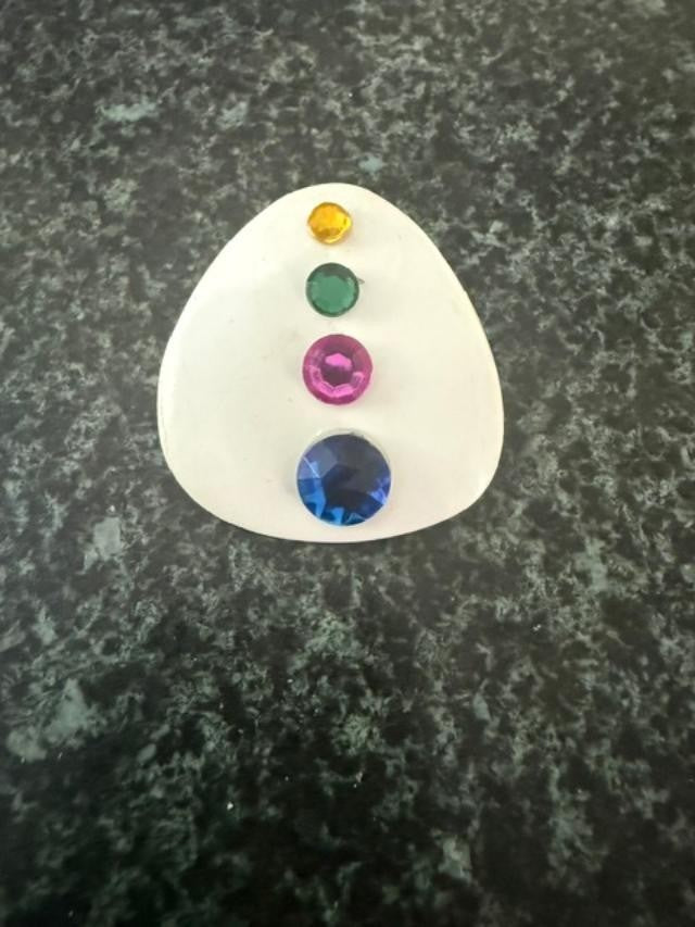OOAK Upcycled Brooch Pin Made from Vintage Broken Earrings White Resin