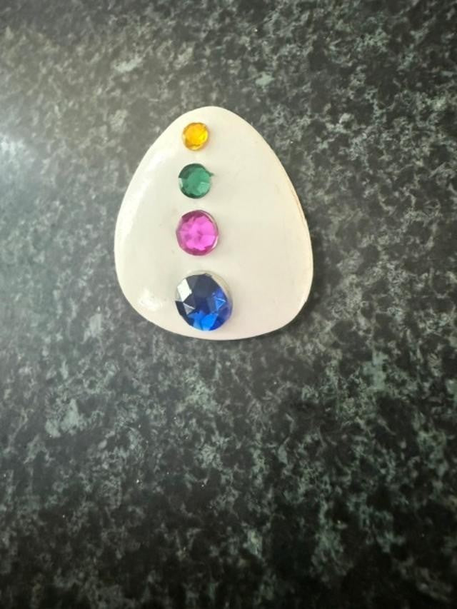 OOAK Upcycled Brooch Pin Made from Vintage Broken Earrings White Resin