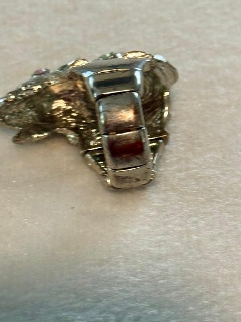 Women Rhinestone Good Luck Elephant Stretch Band Fashion Dressy Casual Ring