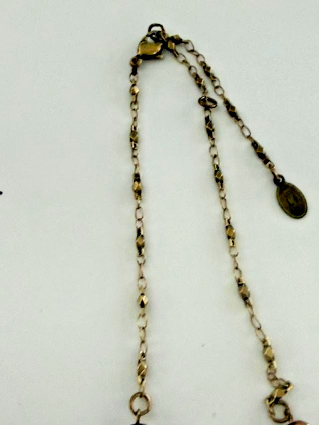 Anne Koplik Designs Floral Rhinestone Y Drop Necklace Bronze Tone 18.5"