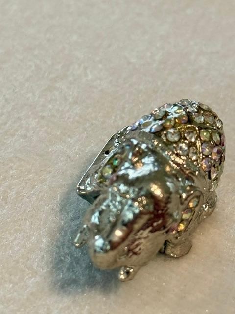 Women Rhinestone Good Luck Elephant Stretch Band Fashion Dressy Casual Ring