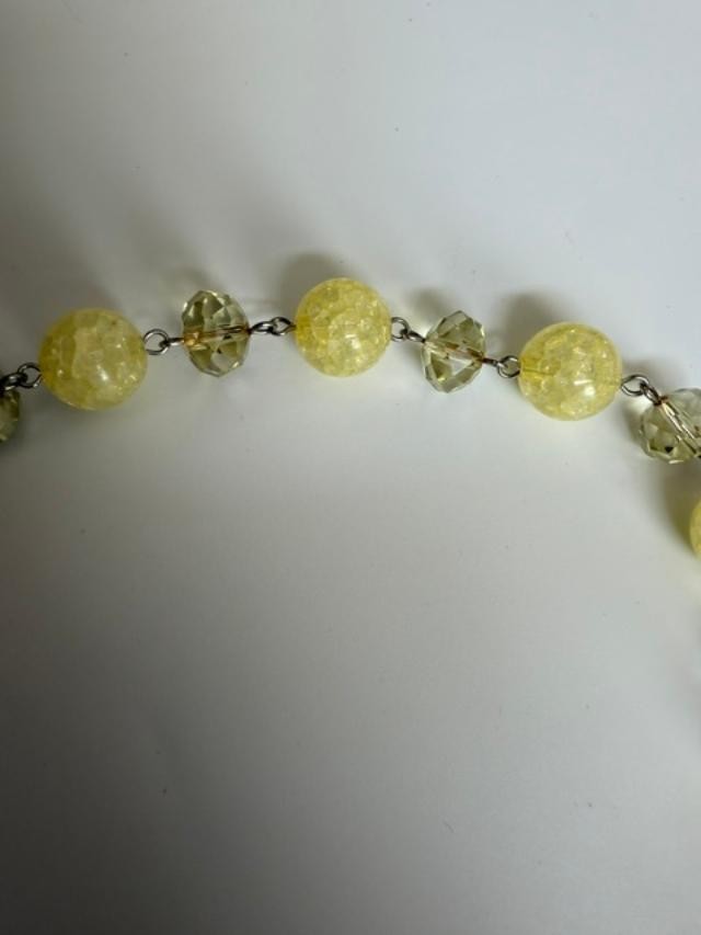 yellow glass beaded necklace