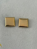 Napier Gold Tone Square Clip On Earrings Vintage Modernist 1.25"