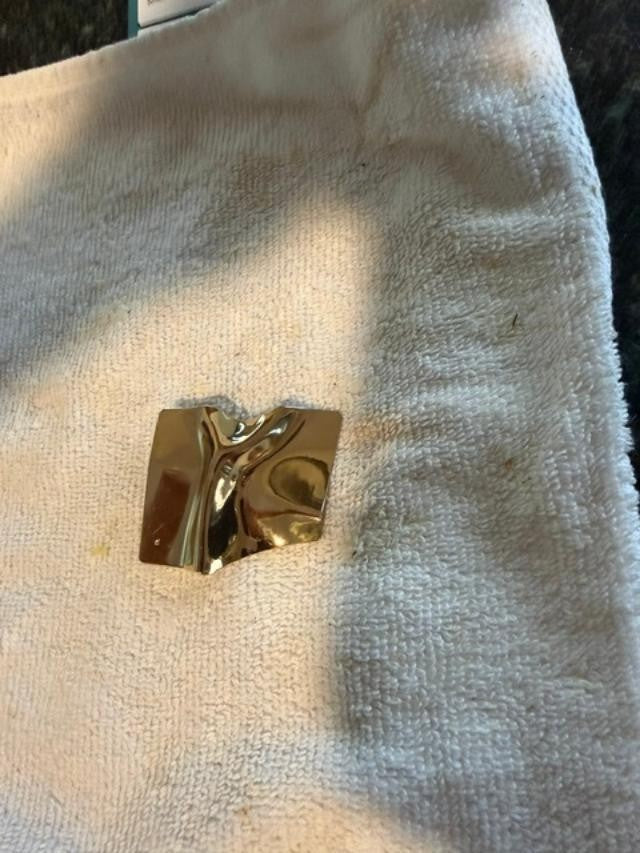 Vintage Ebba Gold Tone Modernist Abstract Brooch Pin Converted Earring 2" Sculpt