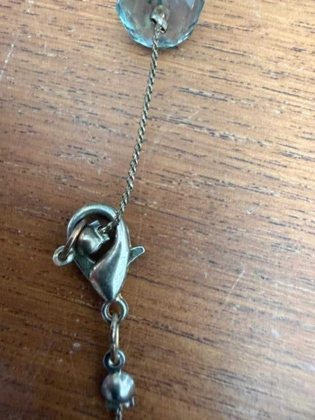 Black Lip Mother of Pearl Shell Glass Bead Long Station Necklace Boho