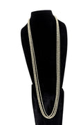 48 inch sliver bead necklac tripple strand