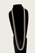 48 inch sliver bead necklac tripple strand