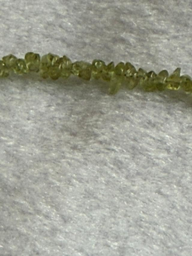 Signed © LV Peridot Chip Artisan Heart Pendant Necklace 18 Inch