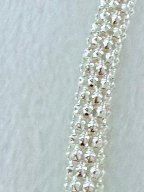 Avalaya Silver Tone Mesh Magnetic Rhinestone Clasp Necklace 18.5"