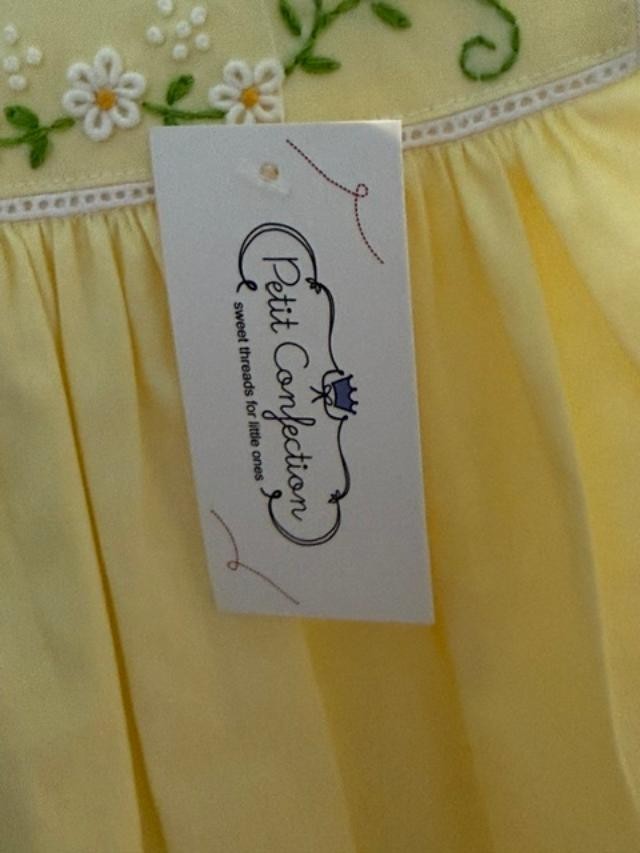 NWT Petit Confection Yellow Embroidered Daisy Dress Baby Girl 18M