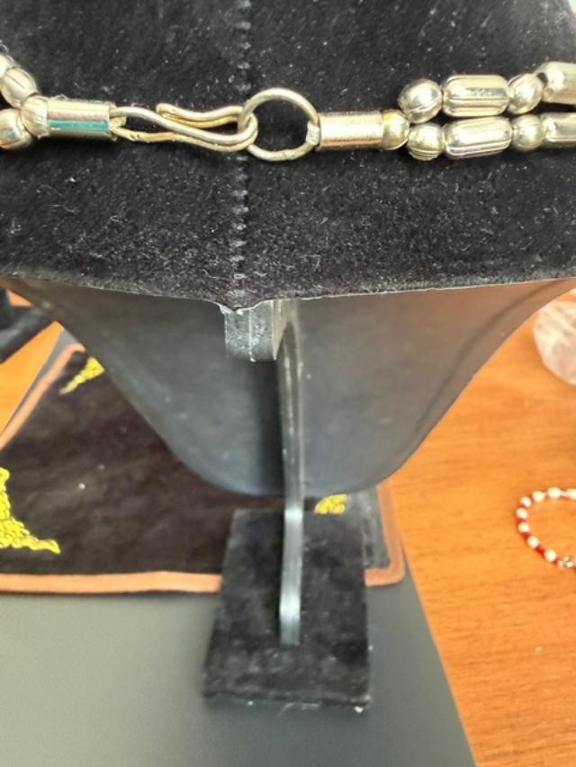 Vtg Egyptian revival tribal statement Bib necklace silver tone beads