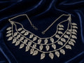 Oxidized Silver Tone Multi Strand Paisley Leaf Bib Necklace 23 Inch Boho