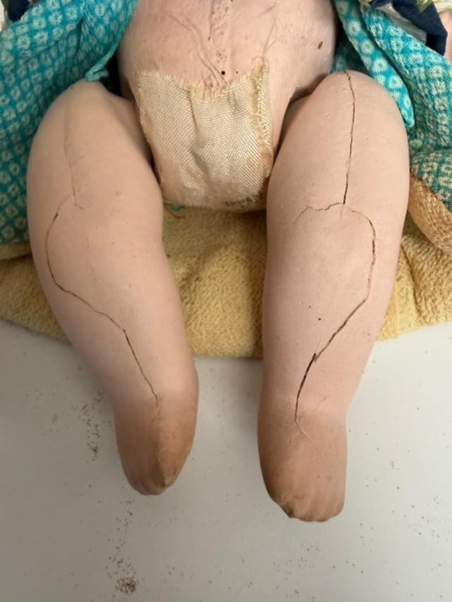 Antique Japanese Ichimatsu Boy Doll Gofun Composition Kimono Repair 10 Inch