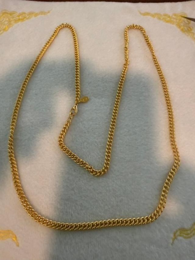 Vintage KJL signed long gold-tone chain