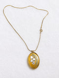 Vintage Reed & Barton May Lily of the Valley Damascene Pendant Necklace 18”